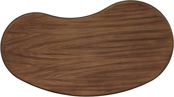 Modway Vetra Kidney-Shaped Free Coffee Table in Walnut Wood Grain – Funky Mid-Century Modern Cloud Center Table for Living Room
