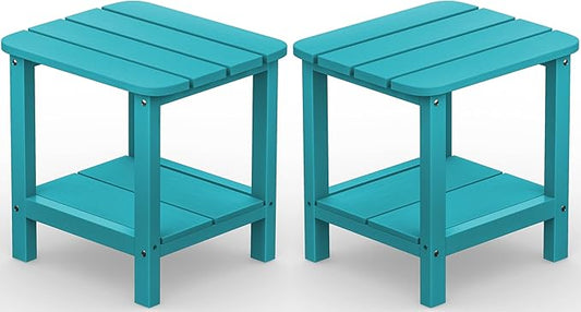 SERWALL Double Adirondack Side Table End Table Set of 2- Tiffany