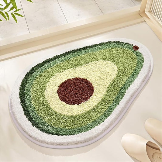 Ankah Fruit Bath Mats Cute Bathroom Rugs, Particularly Absorbent, Very Soft, and Dry Fast That Fits for Kid's Room, Bathroom or Other Room, 22.1" x 26.8", Fresh Avocado