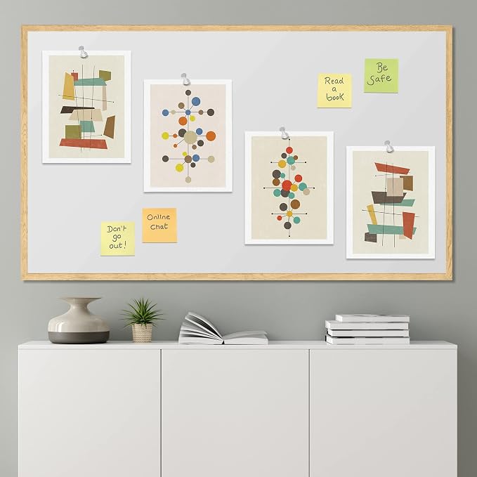 SIGNWIN Adhesive Canvas Poster Mid-Century Modern 1960s Vintage Nordic Polygons Abstract Geometric Digital Art Modern Art Decorative Zen Multicolor Minimalism for Bedroom - 12"x16"x4