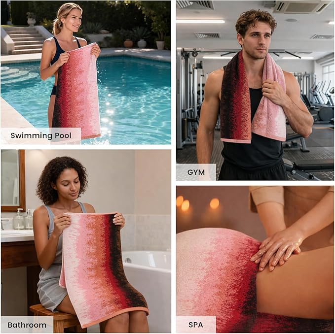 SEMAXE 12-Piece Family Bathroom Towel Set - 100% Cotton, 4 Bath Towels, 4 Hand Towels, 4 Washcloths, Ultra-Soft and Super Absorbent, Lighter Weight