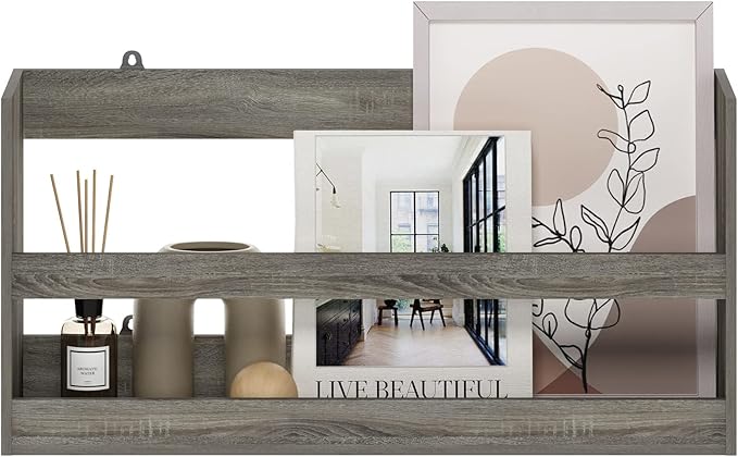 Furinno Hermite Multipurpose Wall Mounting Storage Shelf, French Oak
