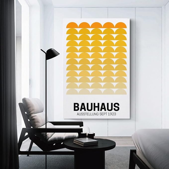 FideMm Bauhaus Vintage Poster,yellow Abstract Retro Art,Bauhaus Wall Art Poster for Room Aesthetics Canvas Wall Art Poster And Print Unframe-style 24x36inch(60x90cm)