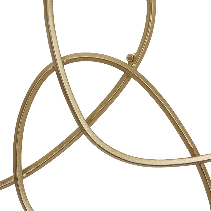 CosmoLiving by Cosmopolitan Metal Abstract Home Wall Decor Interlocking Rings Wall Sculpture, Wall Art 43" x 1" x 22", Gold
