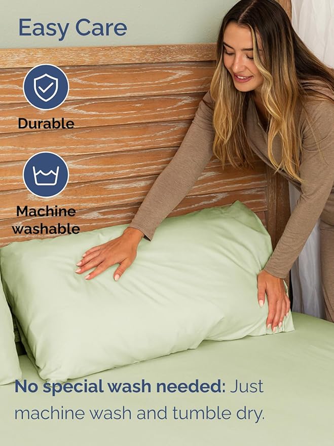 Extra Deep King Sheet Set - 6 Piece Breathable and Cooling Sheets - Hotel Luxury Bedding for Women, Men, Kids & Teens - Easy & Secure Fit - Soft, Wrinkle Free & Comfy - Extra Deep Pockets - Light Sage
