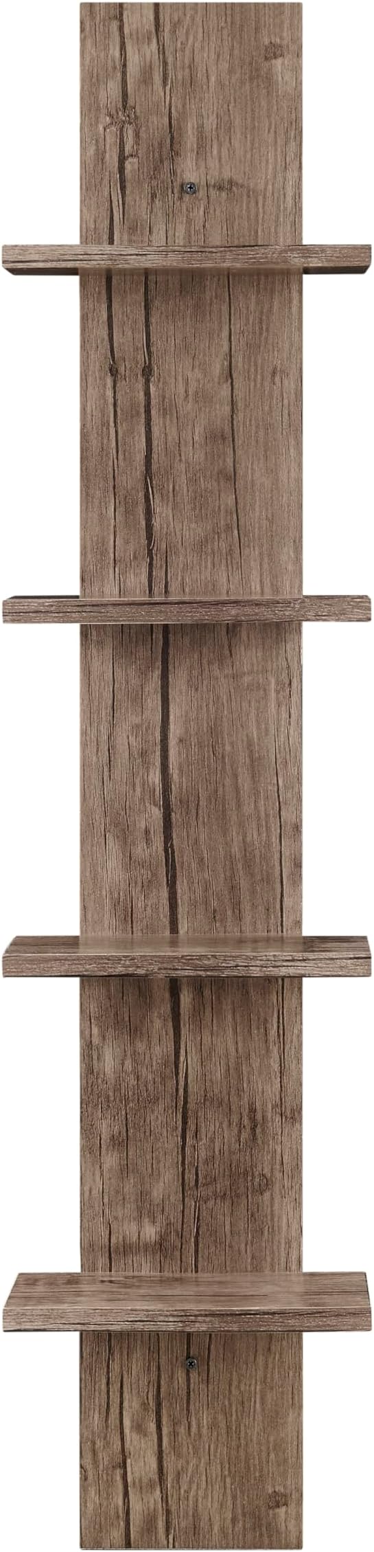 Danya B. Arica Utility Column 4-Tier Spine Wall Mount Shelves (Hickory)