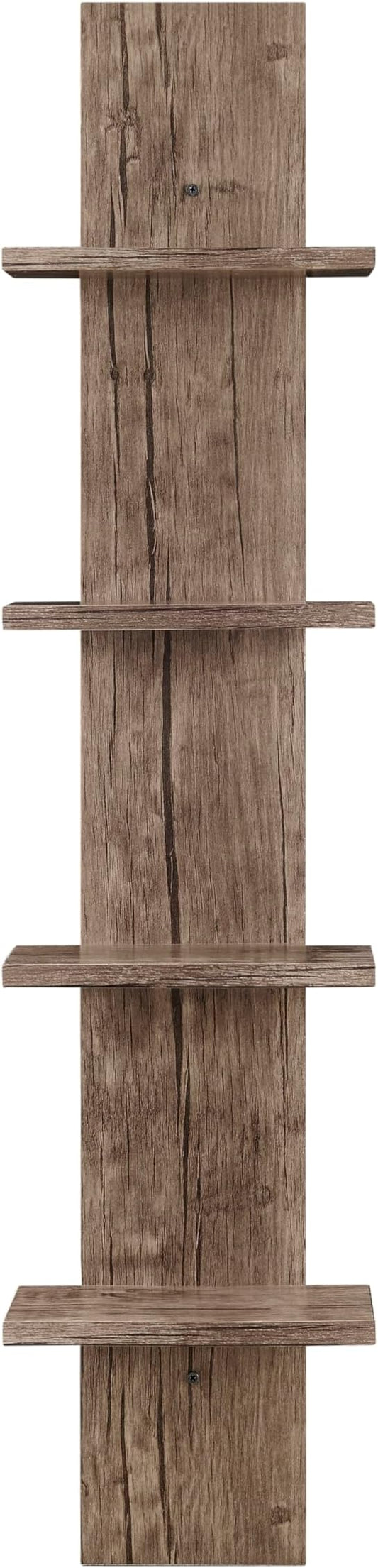 Danya B. Arica Utility Column 4-Tier Spine Wall Mount Shelves (Hickory)