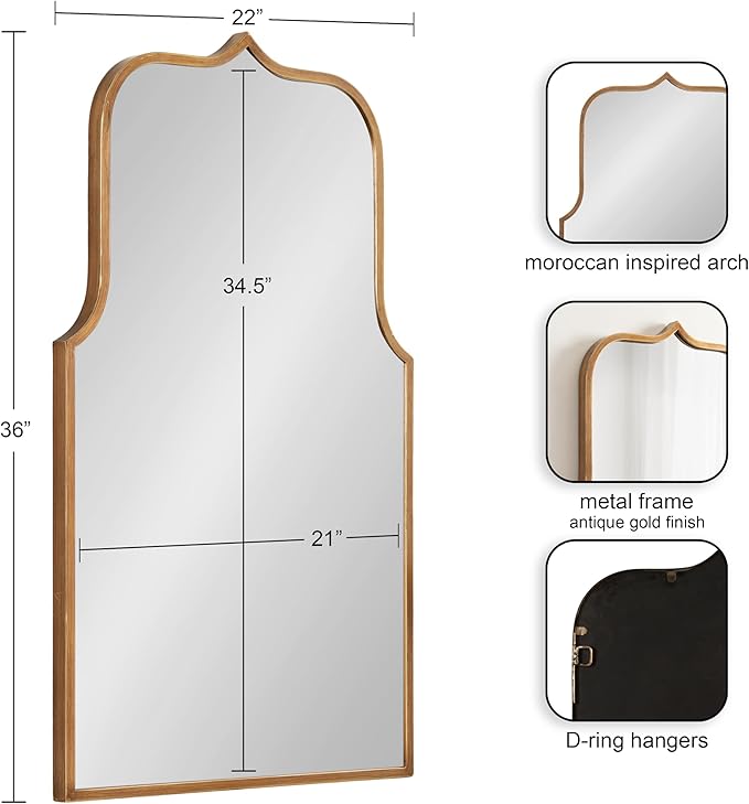 Kate and Laurel Gezella Scallop Arched Wall Mirror