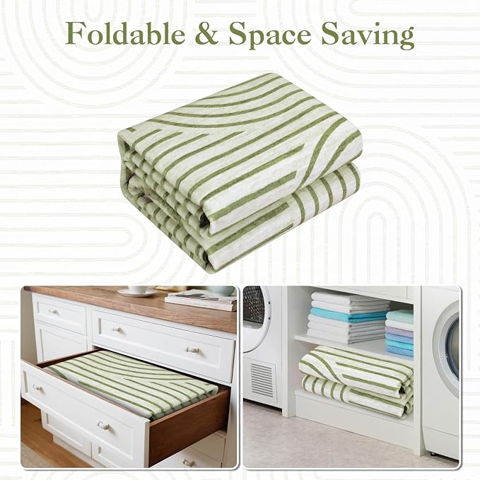 9x12 Area Rug Washable Modern Abstract Rugs for Living Room Non Shedding Soft Bedroom Boho Carpet Ultra-Thin Low Pile Living Room Floor Covers Abstract Lines Carpet for Playroom Kids Room, Green