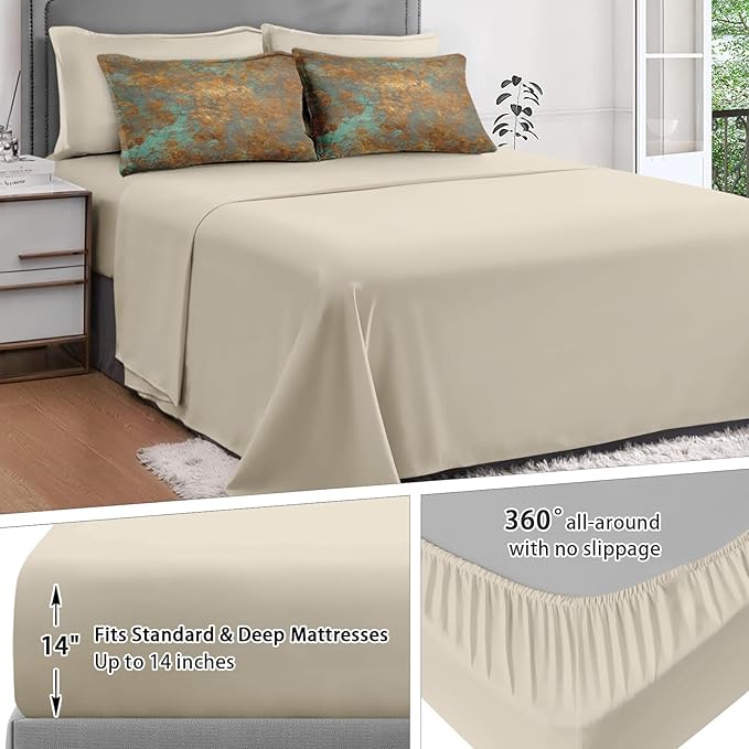 5Pcs Comforter Set Twin Size, Teal Brown Bronze Copper Gradations Abstract, Bedding Decor Orange Rust Brass Metallic Bedroom Bed Set Flat Sheet Fitted Sheet Pillowcases Shams for Kids Adults