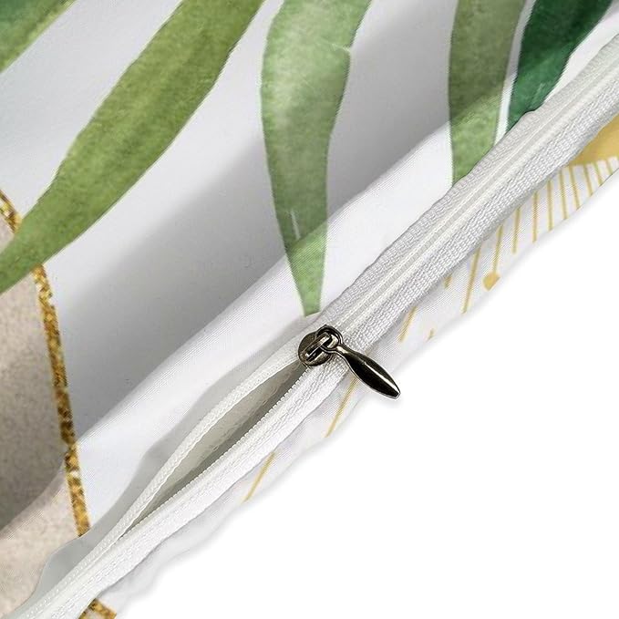 Boho Sunrise Bedding Set,Mid Century Aesthetic Tropical Palm Leaves Abstract Minimalist Comforter Set with Pillowcase for Bedroom Bed Decor,Full 79"x90"
