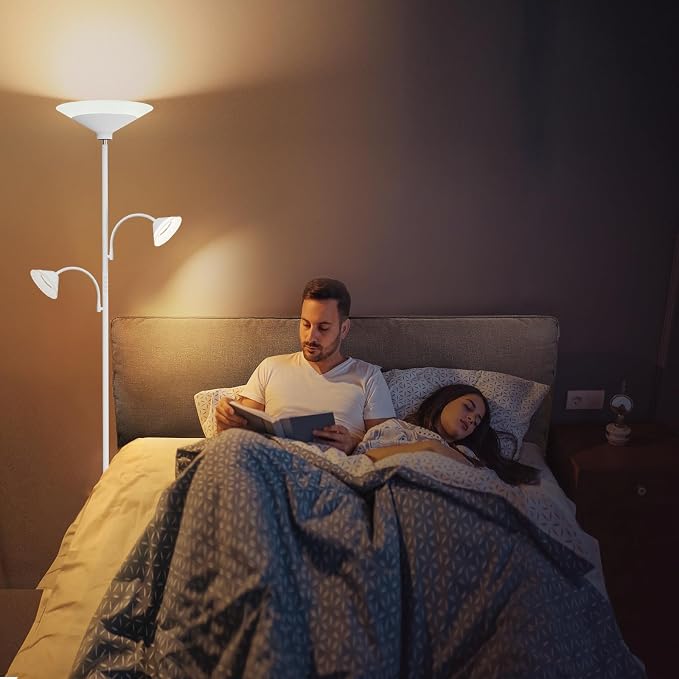 SIBRILLE 3 Way Torchiere Floor Lamp - 42W Dimmable LED Tree Standing Lamp with Remote, 2300LM, Color Changing, 72" Tall Bright Floor Lamp for Living Room Bedroom Office
