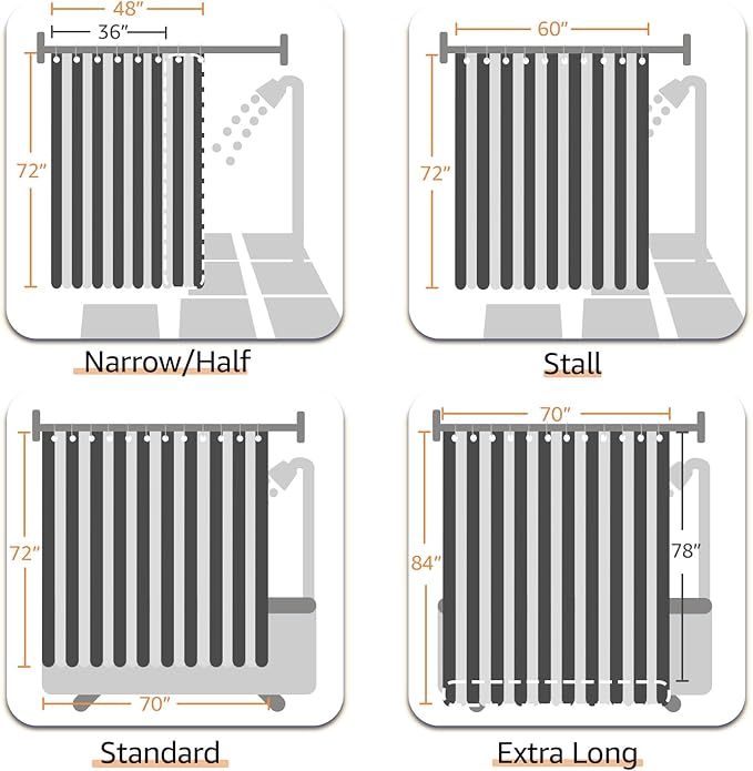 jinchan Hookless Shower Curtain Black and White Inky Herringbone Waterproof Fabric Zigzag Chevron Modern Farmhouse No Hook Shower Curtains for Bathroom Dorm Small Stall 36x72 Inches