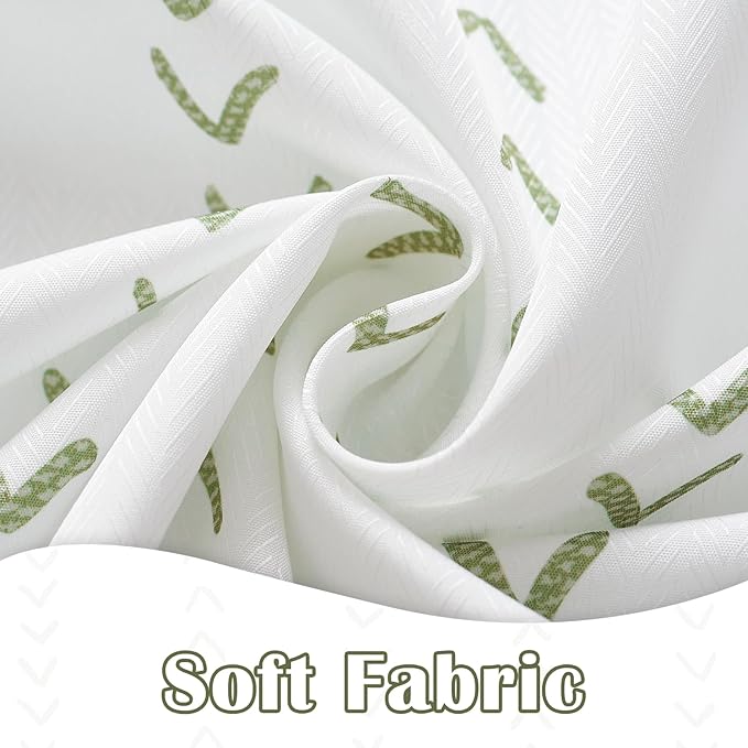jinchan Green and White Boho Shower Curtain Herringbone Zig Zag Waterproof Fabric Bohemian Modern Farmhouse Arrow Geometric Shower Curtains for Bathroom with 12 Hooks 70x72 Inches