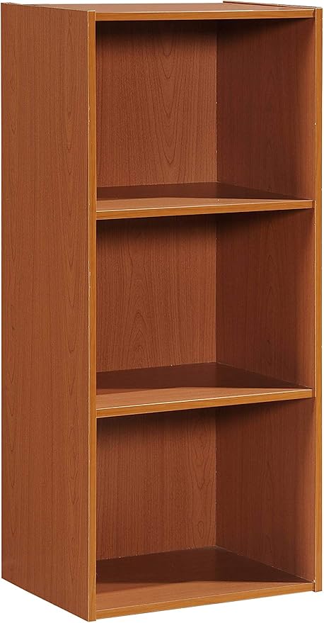 Hodedah Import 3 Shelf Bookcase, Cherry