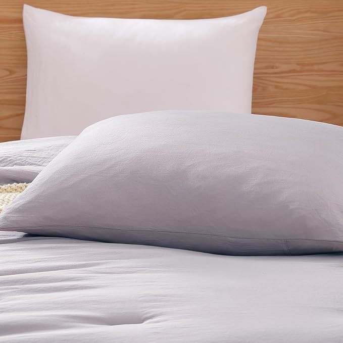 WRENSONGE Twin/Twin XL Comforter Set - 2 Pieces Lilac Comforter Prewashed Soft Lightweight for All Seasons,Fluffy Down Alternative Twin XL Comforter with 1 Pillow Sham