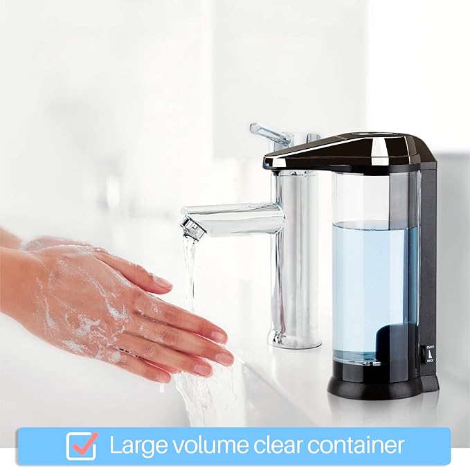 Secura 17 oz Automatic Liquid Soap Dispenser, Touchless Battery Operated Hand Soap Dispenser with Adjustable Soap Dispensing Volume Control Dial, Personal Care Dispenser (Dark Gunmetal)