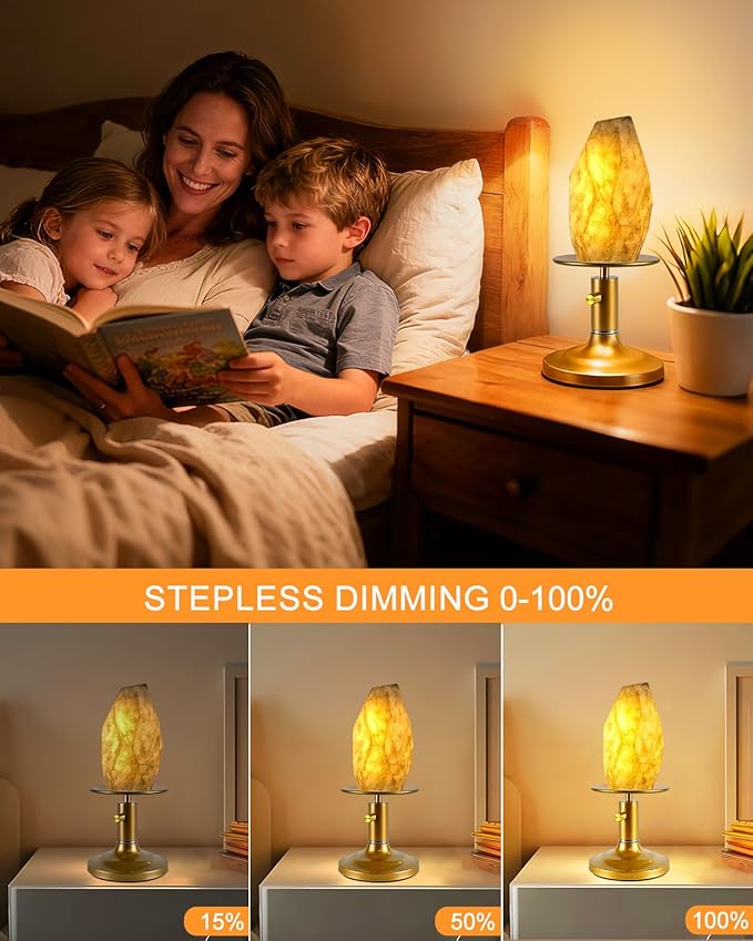 Lightdot Table Lamp for Bedroom Mid Century Modern Gold Small Desk Lamp Dimmable 3000K Warmwhite Nightstands Lamp Beside Table Lamp for Living Room Home Office