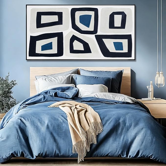 SOUGUAN Abstract Canvas Wall Art Line Oil Painting Modern Pictures 24"x48" Decorations for Bedroom Office Artwork Kitchen Poster