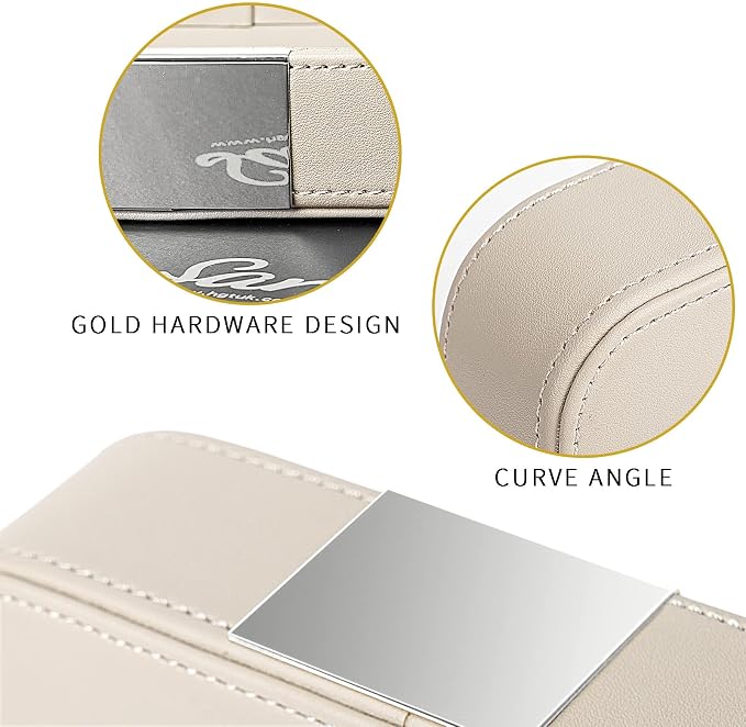 SANZIE Luxury Leather Tray Organizer Valet Tray Key Tray for Entryway Table Desktop Storage Catchall Tray Decorative Tray for Jewelry Keys Wallet Phone Watch (Metal Silvered, Grey)