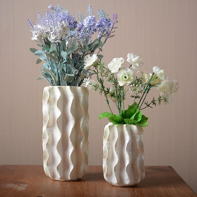 SEINHIJO Ceramic Flower Vase Ocean Figurine Decor Modern Sculpture Statue Home Gifts Tabletop Arts Crafts 8.0inch