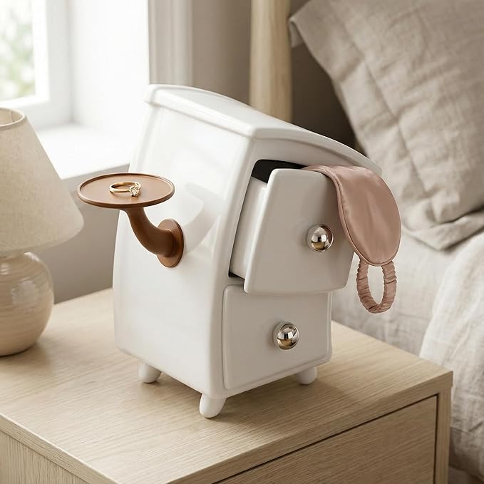Creative Cabinet-Shaped Storage Box with Arms, Funny Decorative Organizer for Desk, Cute Mini Drawer Box for Office, Bedroom, or Living Room Decor