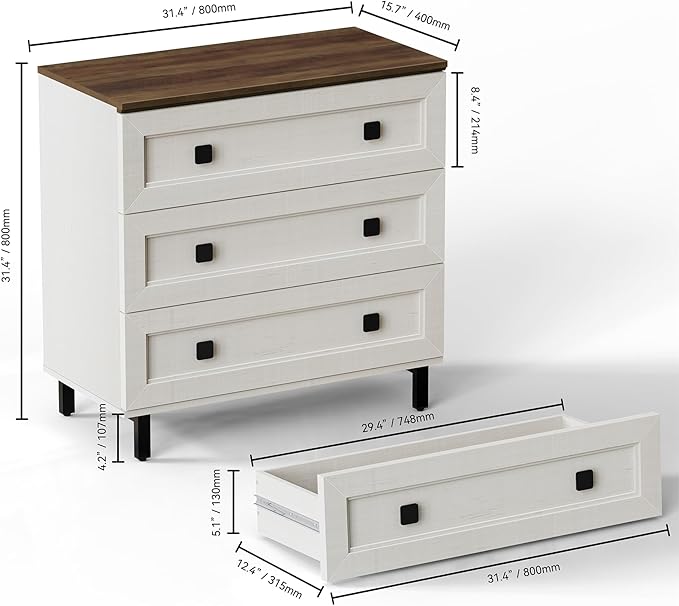 Modern White Dresser for Bedroom with 9 Drawers, 3 in 1 Wooden Chest of Drawers with Organizer Storage for Bed Room,Livingroom Hallway