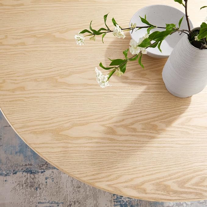 Modway Lippa Dining Table, 48", Black Natural