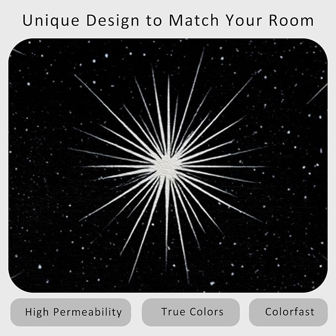 Starburst Rug 4x6 Mid Century Modern Retro Pattern Area Rugs for Living Room, Bedroom, Starburst Home Decor Accessories Indoor Carpet, Non Slip & Machine Washable