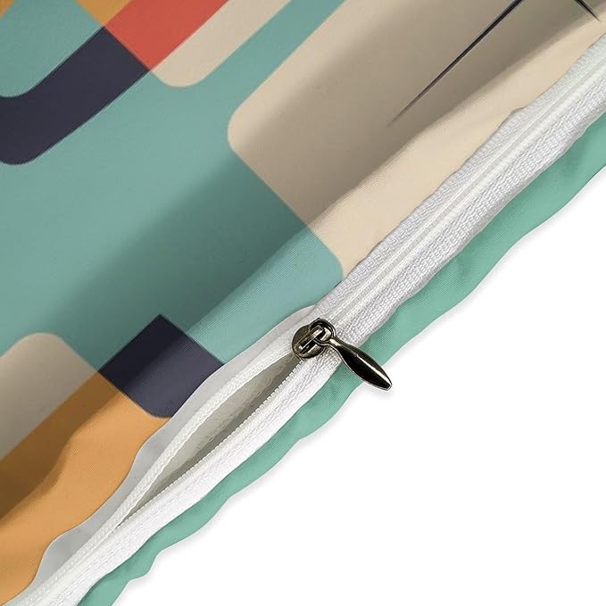 Mid Century Duvet Cover Queen Retro Atomic Bedding Set, Rainbow Grid Comforter Cover Vintage Fifties 1950s Bed Set，Abstract Art Bedding 3 Piece (1 Duvet Cover 79"x90" + 2 Pillow Sham 20"x30")