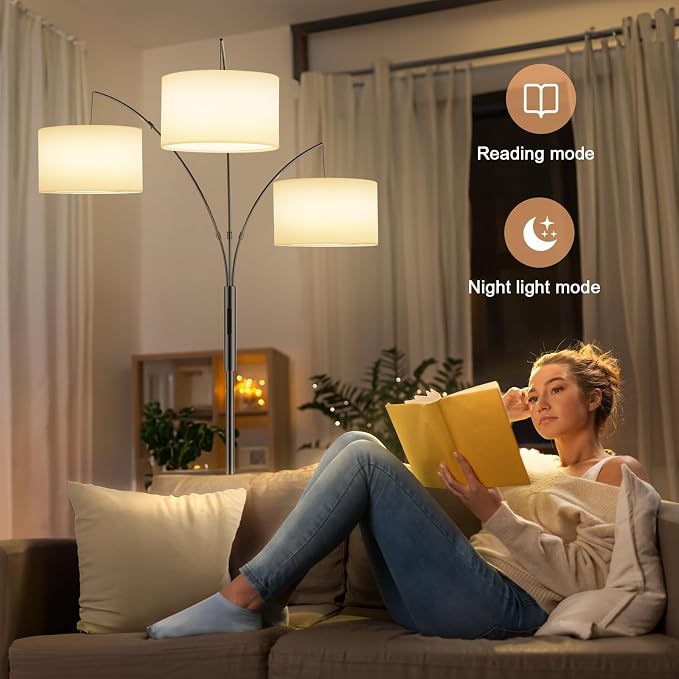 SIBRILLE Upgraded 36W Floor Lamps for Living Room - Super Bright Dimmable Tree Floor Lamp with Remote & Touch Control, Tall Lamp for Living Room Corner, Bedroom, Office