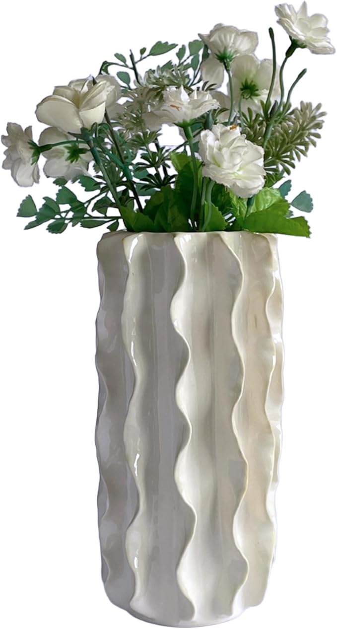SEINHIJO Ceramic Flower Vase Ocean Figurine Decor Modern Sculpture Statue Home Gifts Tabletop Arts Crafts 8.0inch