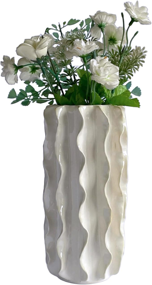SEINHIJO Ceramic Flower Vase Ocean Figurine Decor Modern Sculpture Statue Home Gifts Tabletop Arts Crafts 8.0inch