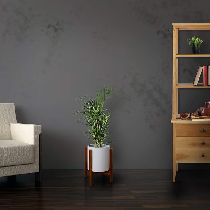 Casual Home Mid-Century Modern, Fit Up to 12", Pot NOT Included Wood Plant Display Stand, Antique Mahogany