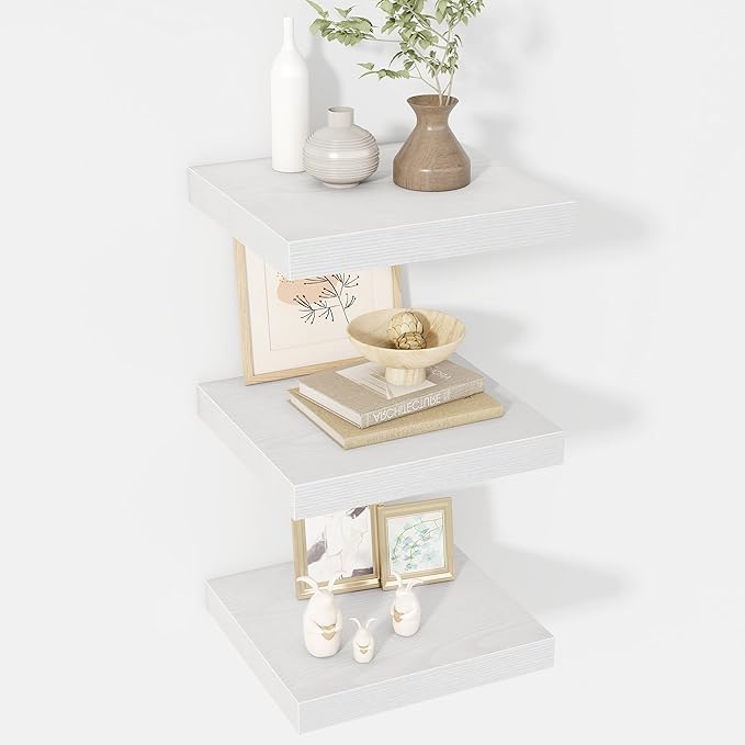 12 Inch Floating Shelves, 12" Deep Floating Shelf Wall Mounted, 12" Wall Shelves, Rustic Deep Bookshelf, Extra Deeper Display Shelves & Storage Shelves for Bedroom, Living Room, Set of 3