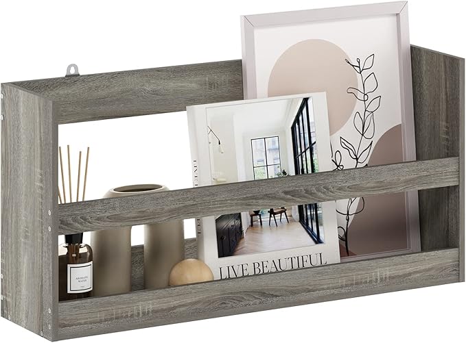 Furinno Hermite Multipurpose Wall Mounting Storage Shelf, French Oak