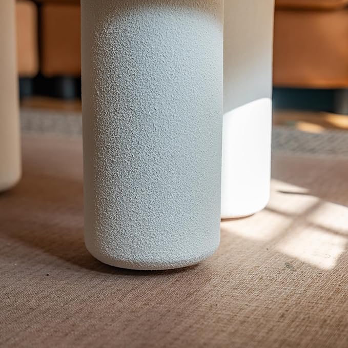 Modern Stone Cloud Coffee Table - Accent Organic-Shaped Tabletop with Textured Finish, Cloud Sofa Center Table for Living Room/Bedroom/Office (Off White)