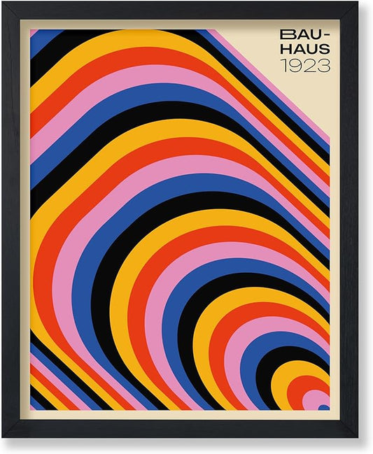 Poster Master Bauhaus Poster - Psychedelic Stripes Print - Abstract Art- Geometric - Graphic Design - Chic Boho - Mid Century Modern Art - 8x10 UNFRAMED