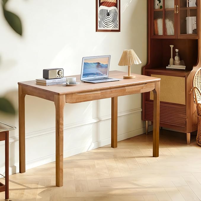 Widen Solid Wood Desk with Drawers,39"X24" Wood Writing Desk for Small Space,Student Computer PC Desks,Home Desks for Work,Gaming Study Desk for Bedroom Escritorios Desk Table (Natural, 39")