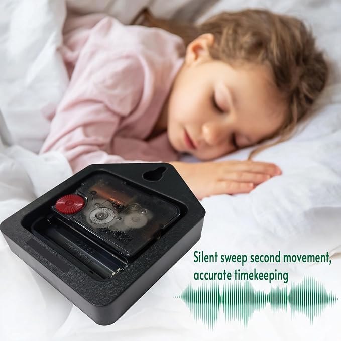 Impressionist Style Wall Clock Battery Operated Non-Ticking 12" Round Wood Clocks, Abstract Colorful Line Color Block Kitchen Wall Clock for School Bathroom Living Room Home Office Wall Decor