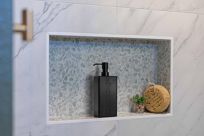 Rectangular Resin Dispenser Premium Bathroom Shampoo Conditioner Body Wash Bottle Modern Refillable Pump Design