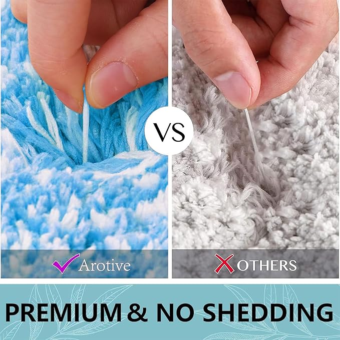Arotive Microfiber Bathroom Rugs, Shaggy Soft and Absorbent Bath Rug, Non-Slip, Thick Plush Machine Washable Dry Bath Mats for Bathroom, Tub and Shower, 36x24, Light Royal Blue, Rectangular