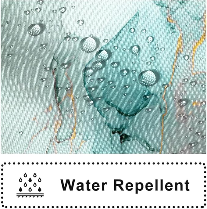 Turquoise Shower Curtain, Modern Teal Marble Shower Curtain for Bathroom Aesthetic Ink Texture Waterproof Shower Curtain Set with Hooks, 72x84 Inch
