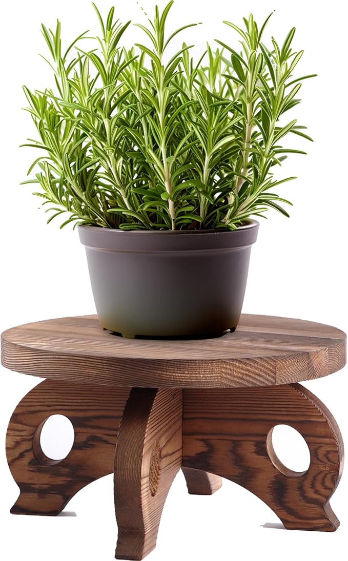 Decorative Corner Planter Wooden Plant Stands Indoor Plant Holder Riser Round Display Stands Farmhouse Display Stool Flower Holder Pedestal Board Pine