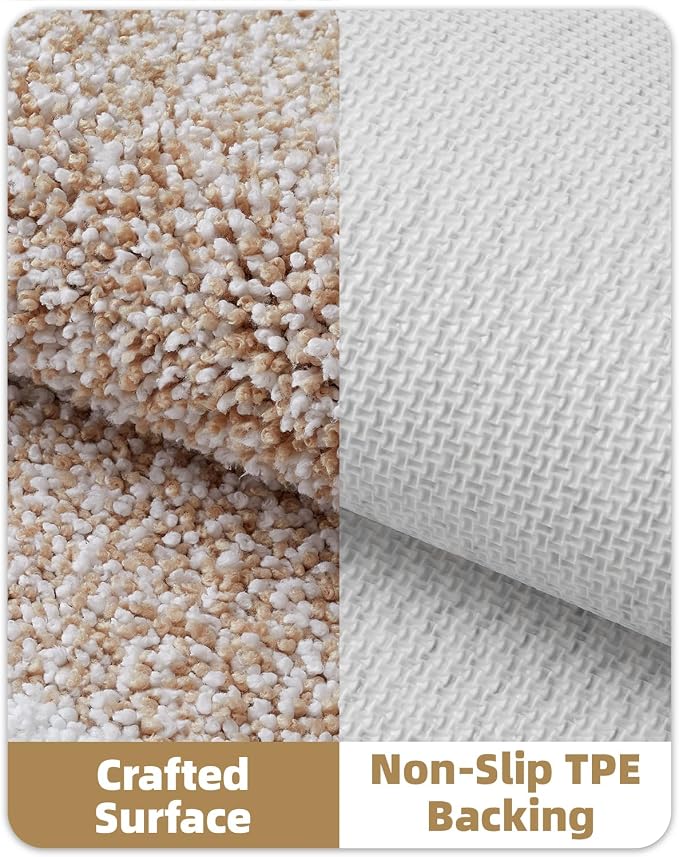 Color&Geometry Simple and Stylish Large Bath Mats for Bathroom Non Slip, 20"x32" Khaki Bathroom Rugs, Absorbent, Soft, Washable, Microfiber Shower Mat