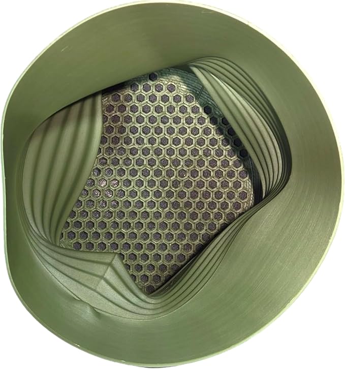happimess USA2001D Brent MidCentury Modern Indoor Crushed Can Sustainability 3D Printed Planter with Drainage, Olive
