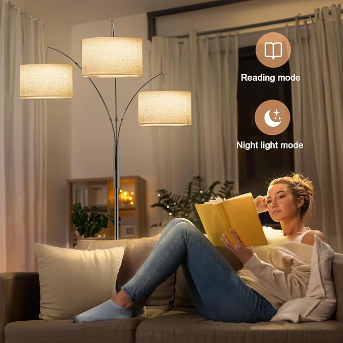 SIBRILLE Upgraded 36W Floor Lamps for Living Room - Super Bright Dimmable Tree Floor Lamp with Remote & Touch Control, Tall Lamp for Living Room Corner, Bedroom, Office