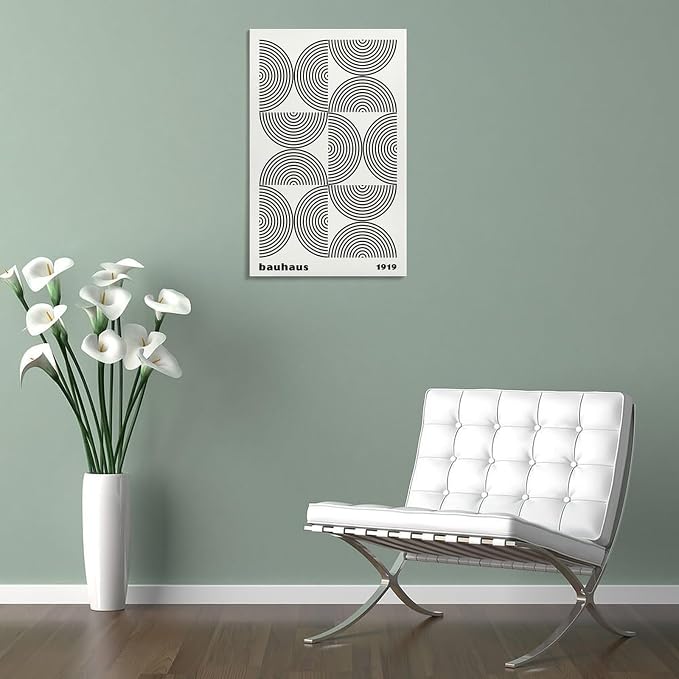 Bauhaus Poster,black And White Print,Abstract Art,Minimalist Canvas Wall Art Print Poster For Home School Office Decor Frame-style 20x30inch(50x75cm)