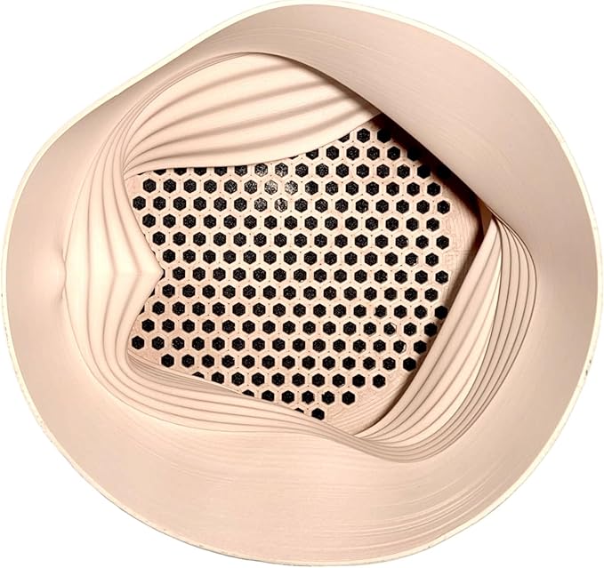 happimess USA2001A Brent MidCentury Modern Indoor Crushed Can Sustainability 3D Printed Planter with Drainage, Sand