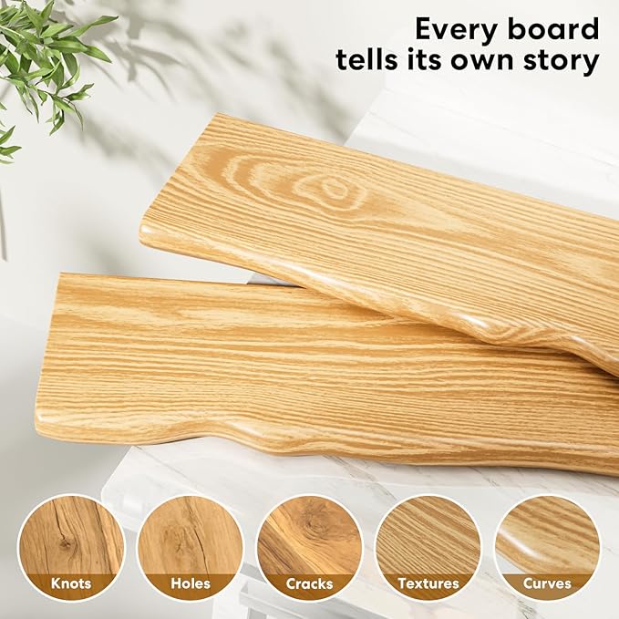 Floating Shelves for Wall 24 Inch Wooden Floating Shelves Live Edge Shelf with Unique Natural Grain Wall Mounted Rustic Pine Wood Shelf for Living Room Bedroom Kitchen Bathroom (Natural)